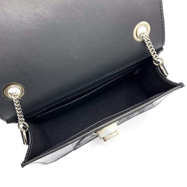 "Nano Letter Bag", Patent black, Handmade shoulder bag