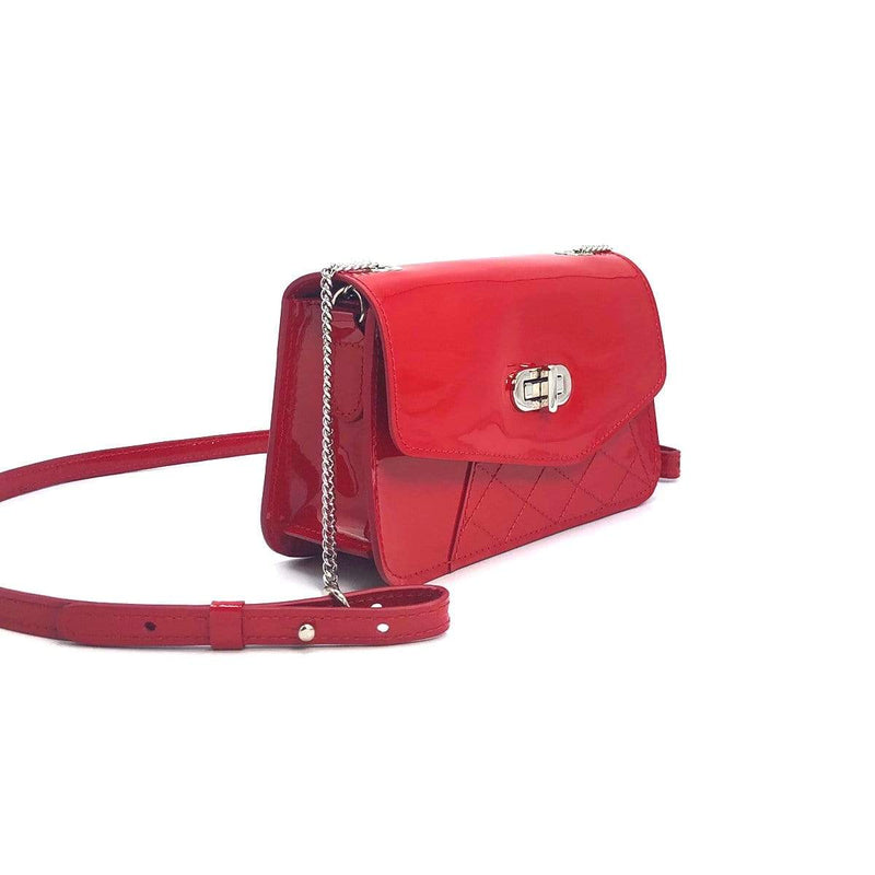 Nano Letter Bag, Patent red, Handmade shoulder bag – Frédéric