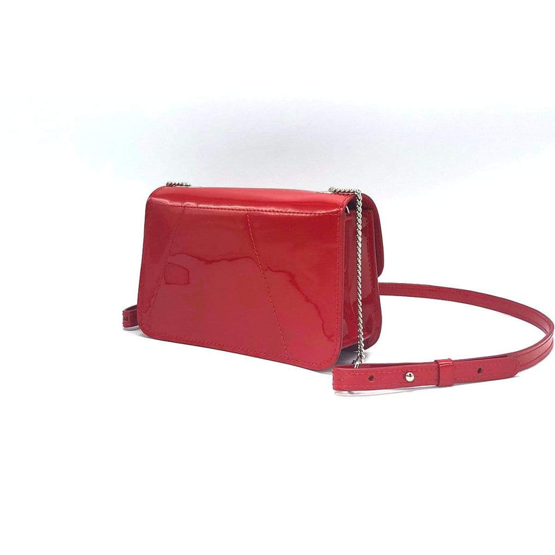 "Nano Letter Bag", Patent red, Handmade shoulder bag